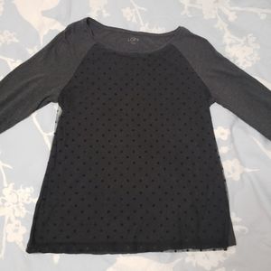 Loft Polka Dot Raglan Sleeve Top